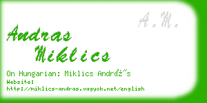andras miklics business card